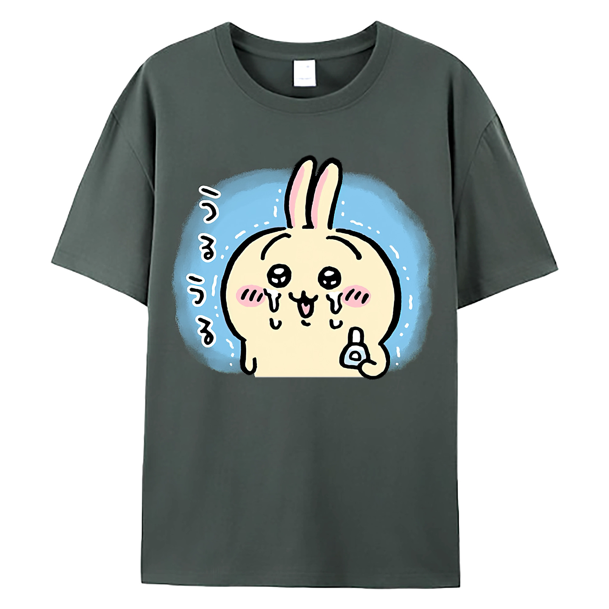 （画像用） ちいかわ うさぎ Chii-kawa usagi 綿100％ メンズ半袖Tシャツ｜肌触りやわらか＆通気性